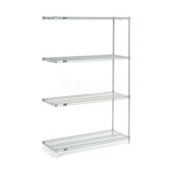 Nexel Nexelate Wire Shelving Add-On, Silver Epoxy, 54W X 14D X 74H A14547EP - main